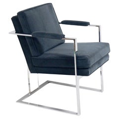 Vintage Midcentury Chrome and Lucite Lounge Chair Attributed to Milo Baughman