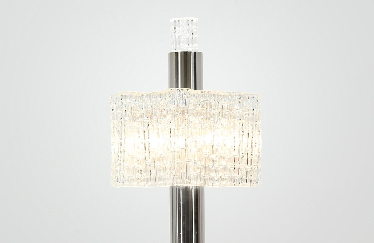 Midcentury-Tischlampe aus Chrom und Muranoglas von Doria Leuchten (Deutsch) im Angebot