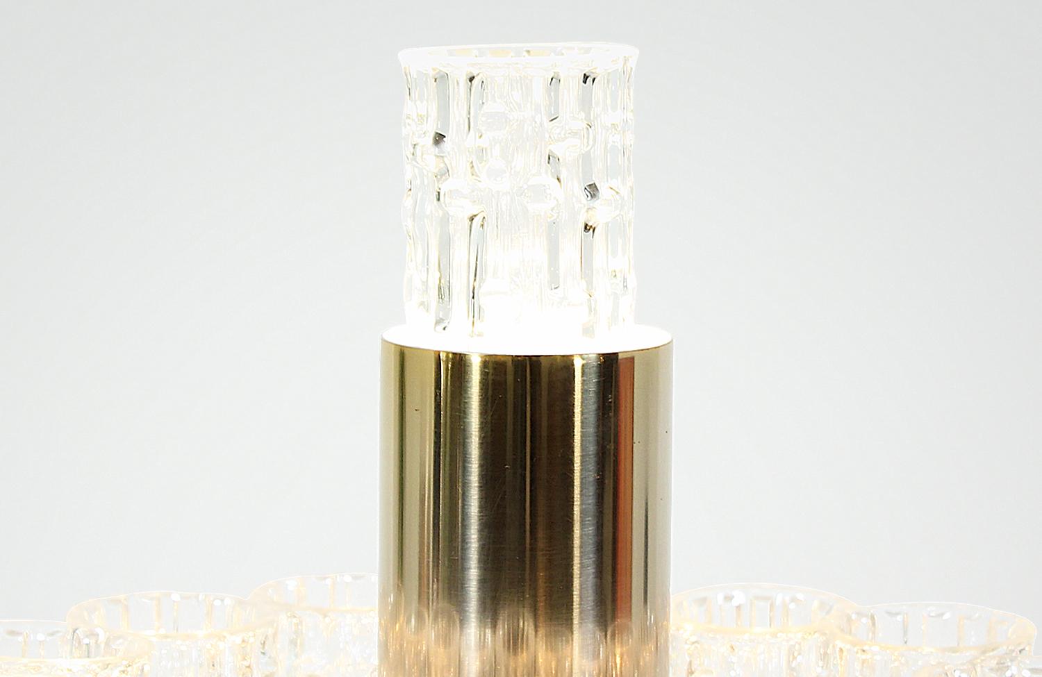 Midcentury-Tischlampe aus Chrom und Muranoglas von Doria Leuchten (Mitte des 20. Jahrhunderts) im Angebot