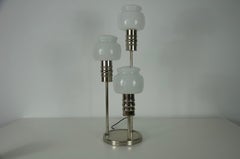 Midcentury Chrome and Opaline Glass Table Lamp, 1960s, Germany