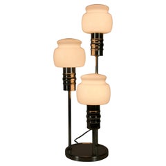 Midcentury Chrome and Opaline Glass Table Lamp, 1960s, Germany