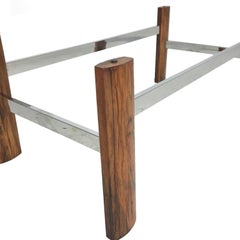 Midcentury Chrome and Rosewood Coffee Table Base