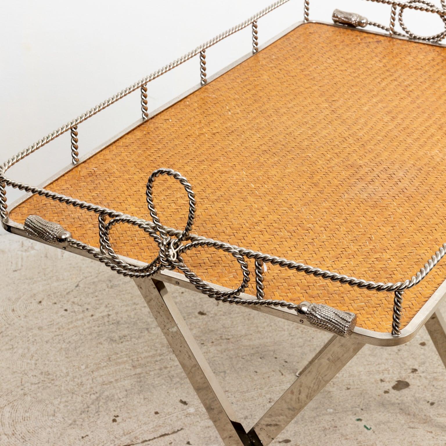 Midcentury Chrome Bar Cart In Good Condition For Sale In Stamford, CT