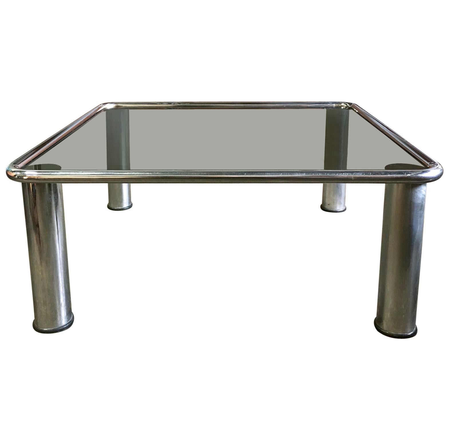 Midcentury Chrome Coffee Table by Gianfranco Frattini for Cassina