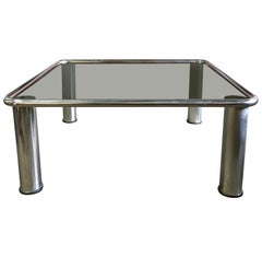 Midcentury Chrome Coffee Table by Gianfranco Frattini for Cassina