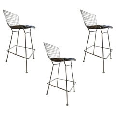 Midcentury Chrome Counter Stools by Harry Bertoia for Knoll