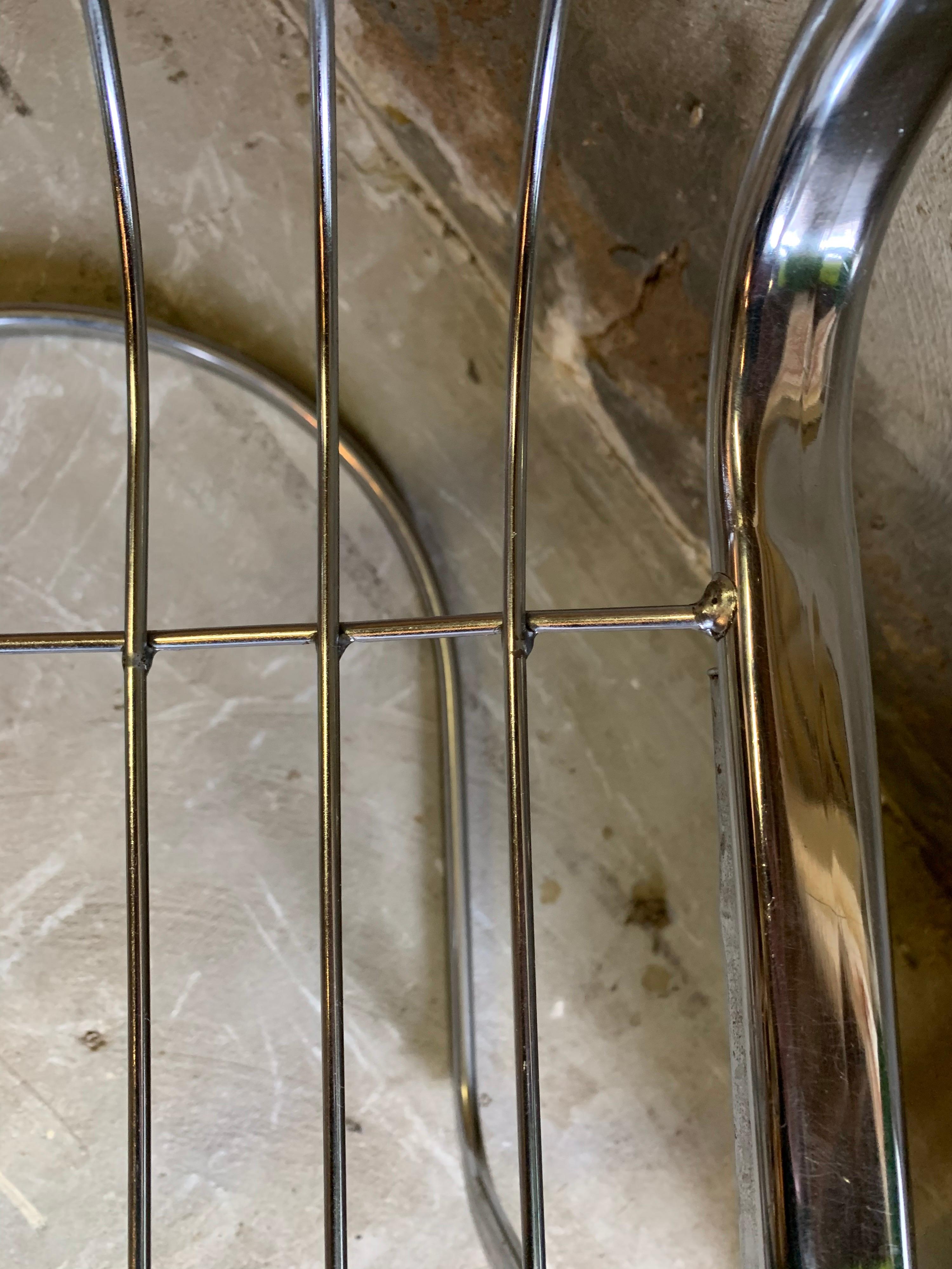 Mid-Century Modern Midcentury Chrome Gastone Rinaldi Chair, 1970s Italy, Vintage Wire Chair