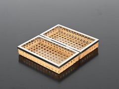 Midcentury Chrome, Lucite and Vienna Straw Italian Box 1970s Christian Dior