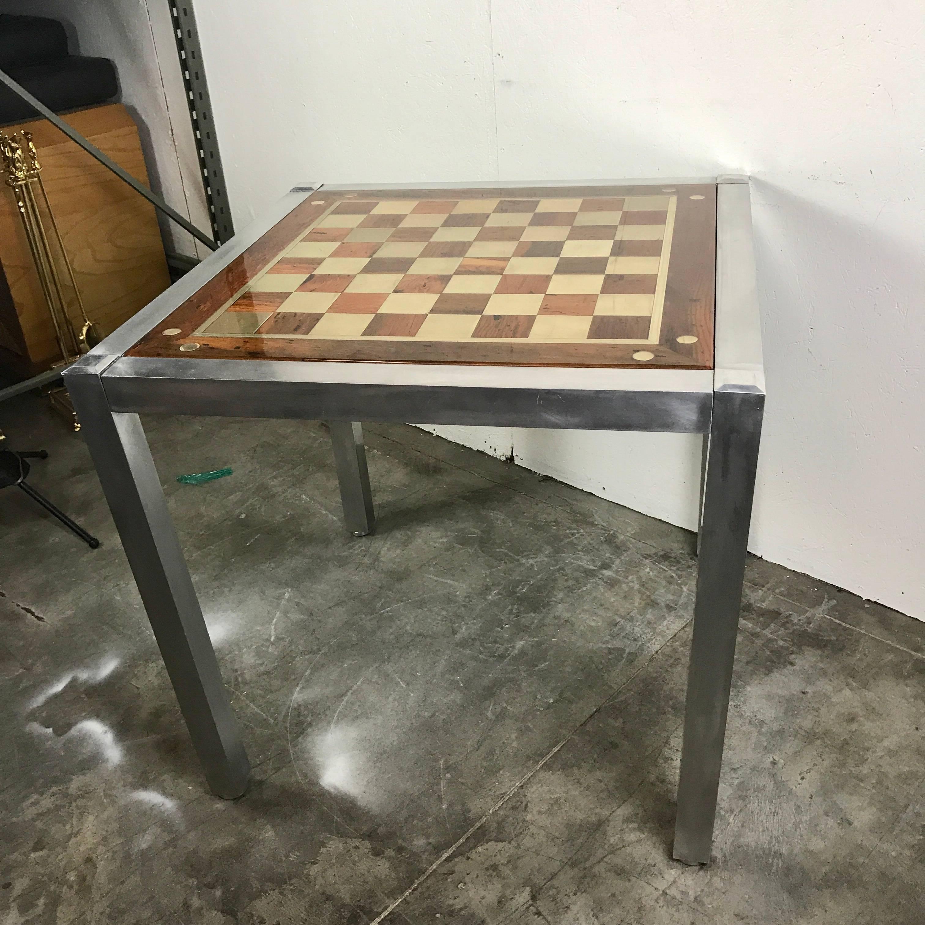 Mid-Century Modern Midcentury Chrome Parsons Games Table