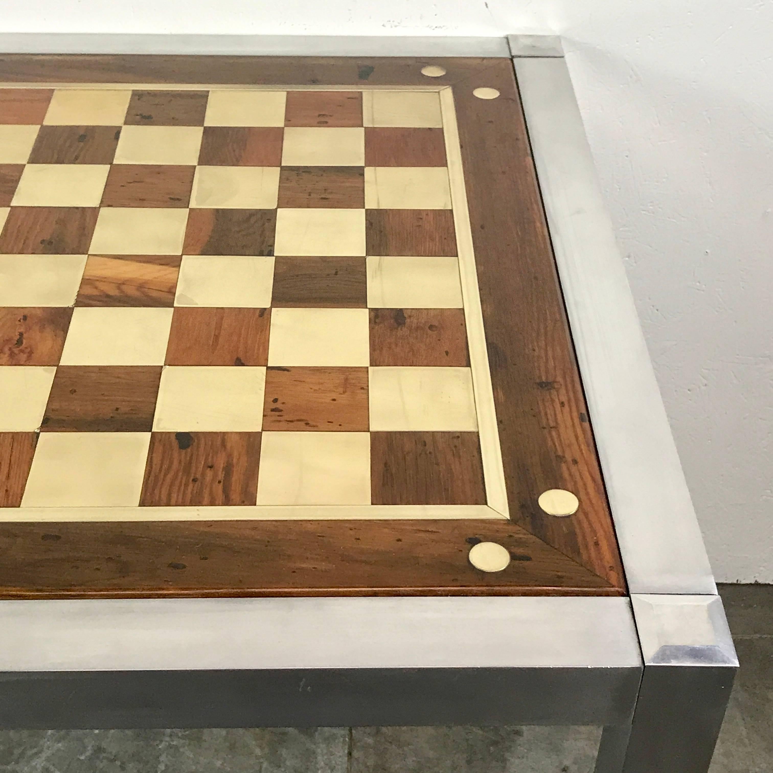 Midcentury Chrome Parsons Games Table In Good Condition In Atlanta, GA