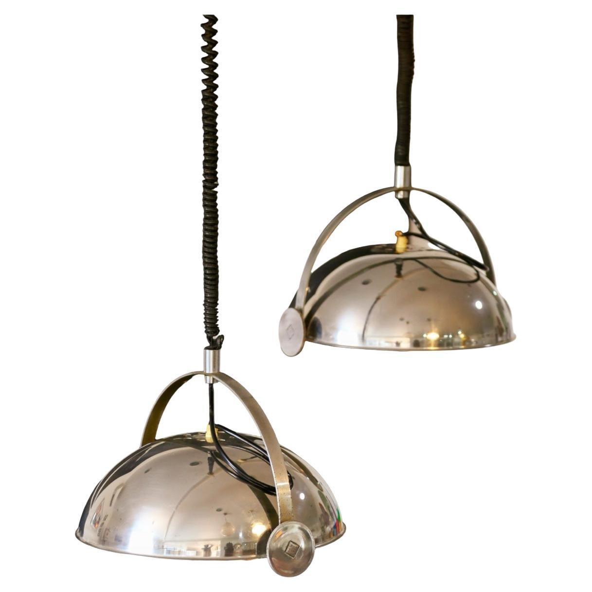 Lampade a sospensione cromate del Medioevo di Goffredo Reggiani per Reggiani Srl, anni '60