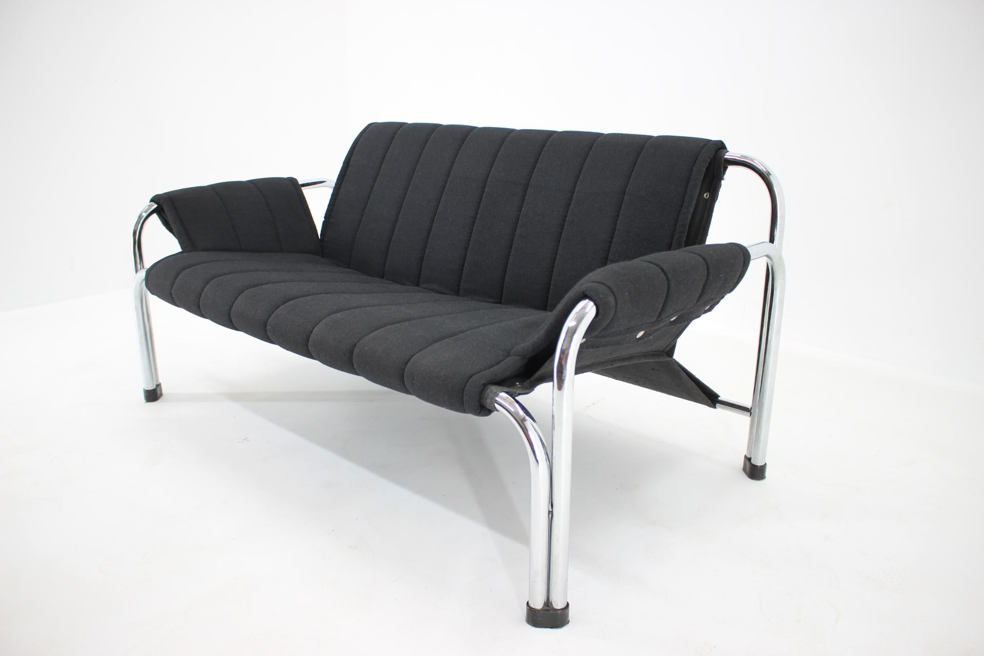 Mid-Century Modern Midcentury Chrome Sofa Designed by Viliam Chlebo, 1980s