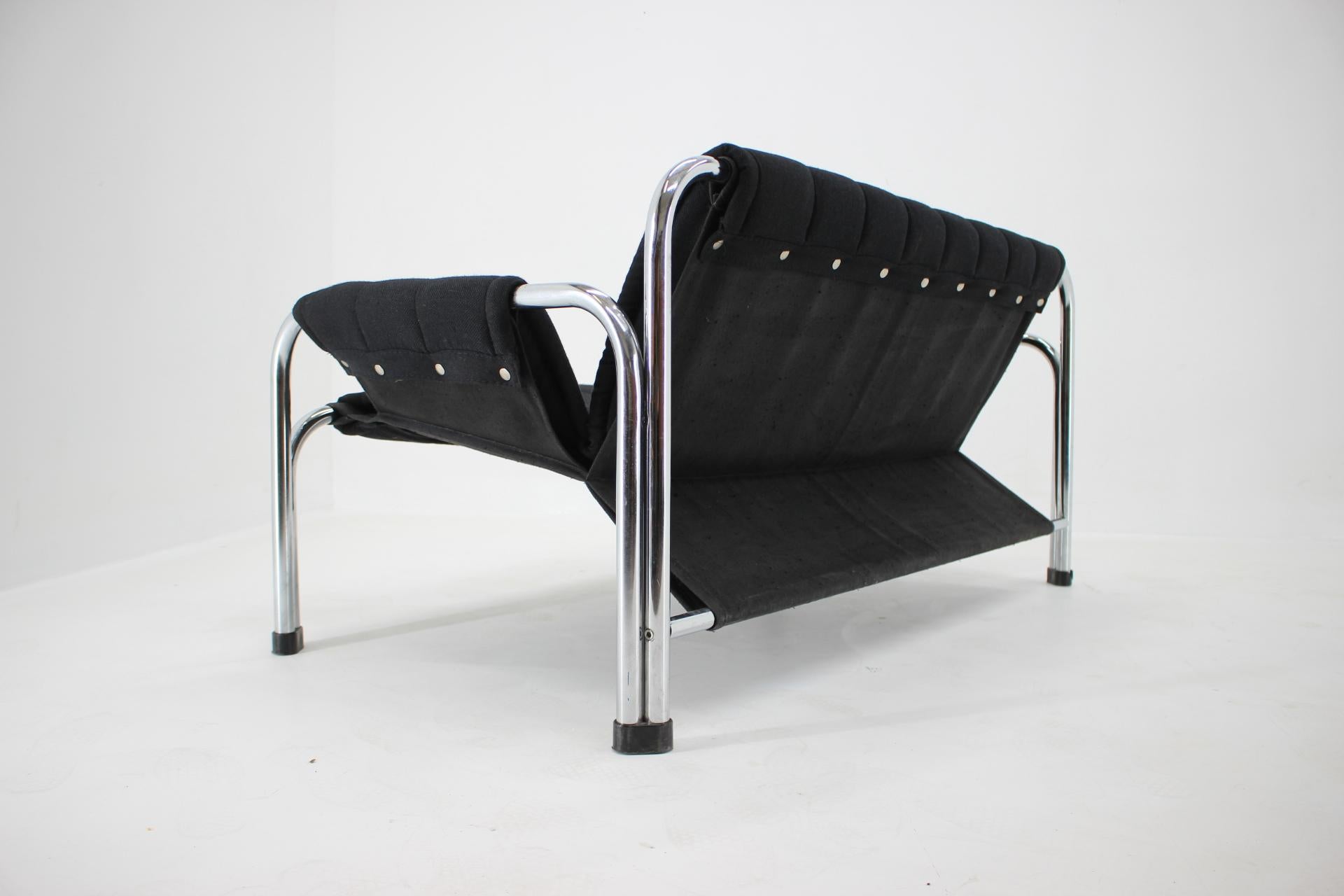 Metal Midcentury Chrome Sofa Designed by Viliam Chlebo, 1980s