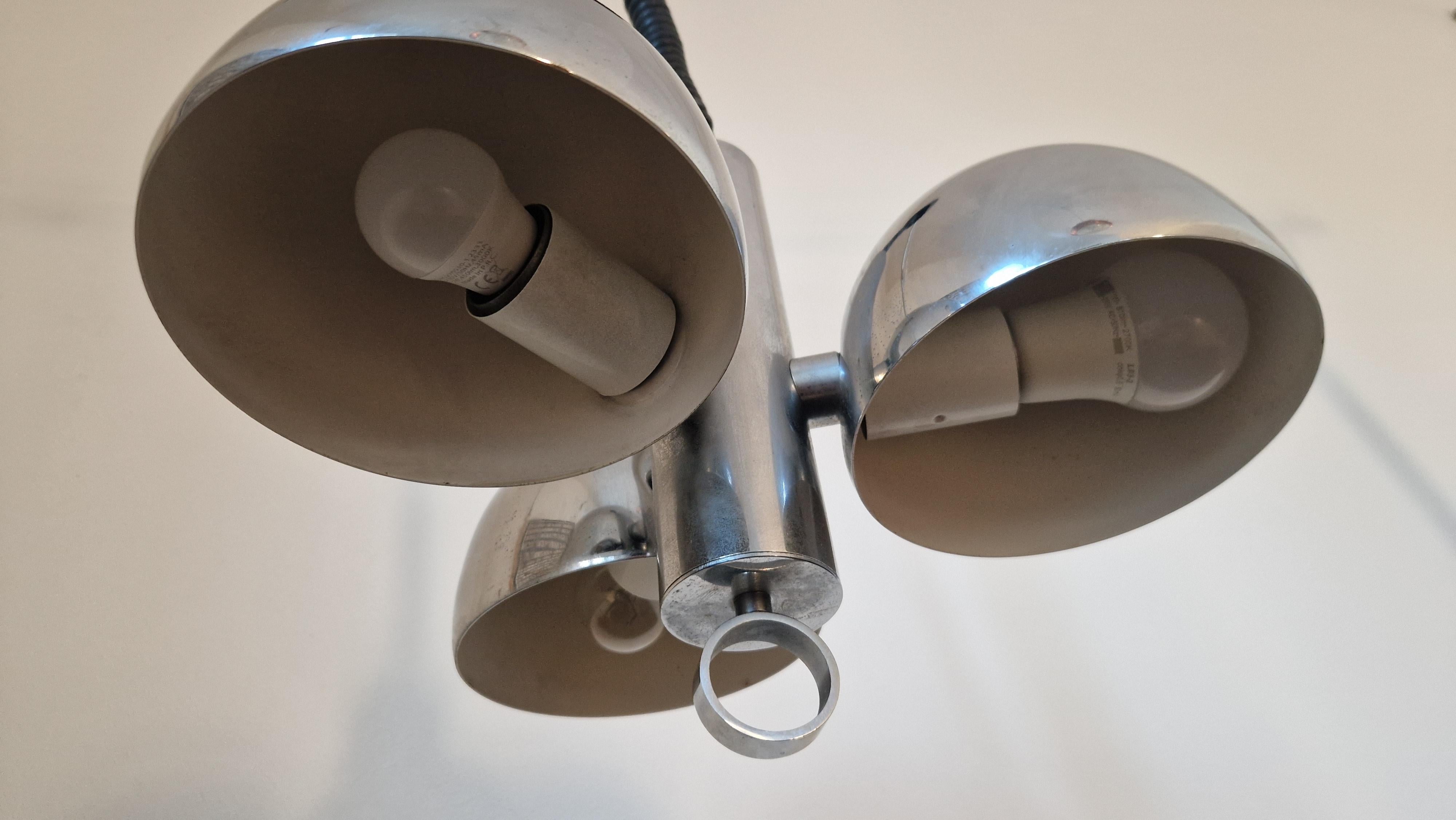 Late 20th Century Midcentury Chrome Space Age Chandelier or Pendant Hillebrand, Germany, 1970s For Sale
