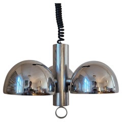 Midcentury Chrome Space Age Chandelier or Pendant Hillebrand, Germany, 1970s