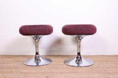 Midcentury Chrome Stools by Börje Johansson for Johansson Design, 1960s