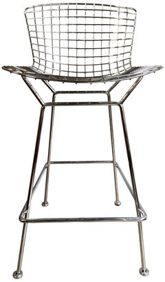 Taburetes de bar cromados de mediados de siglo de Harry Bertoia para Knoll