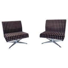 Midcentury Chrome Swivel Lounge Chairs Midcentury Chrome Swivel Lounge Chairs
