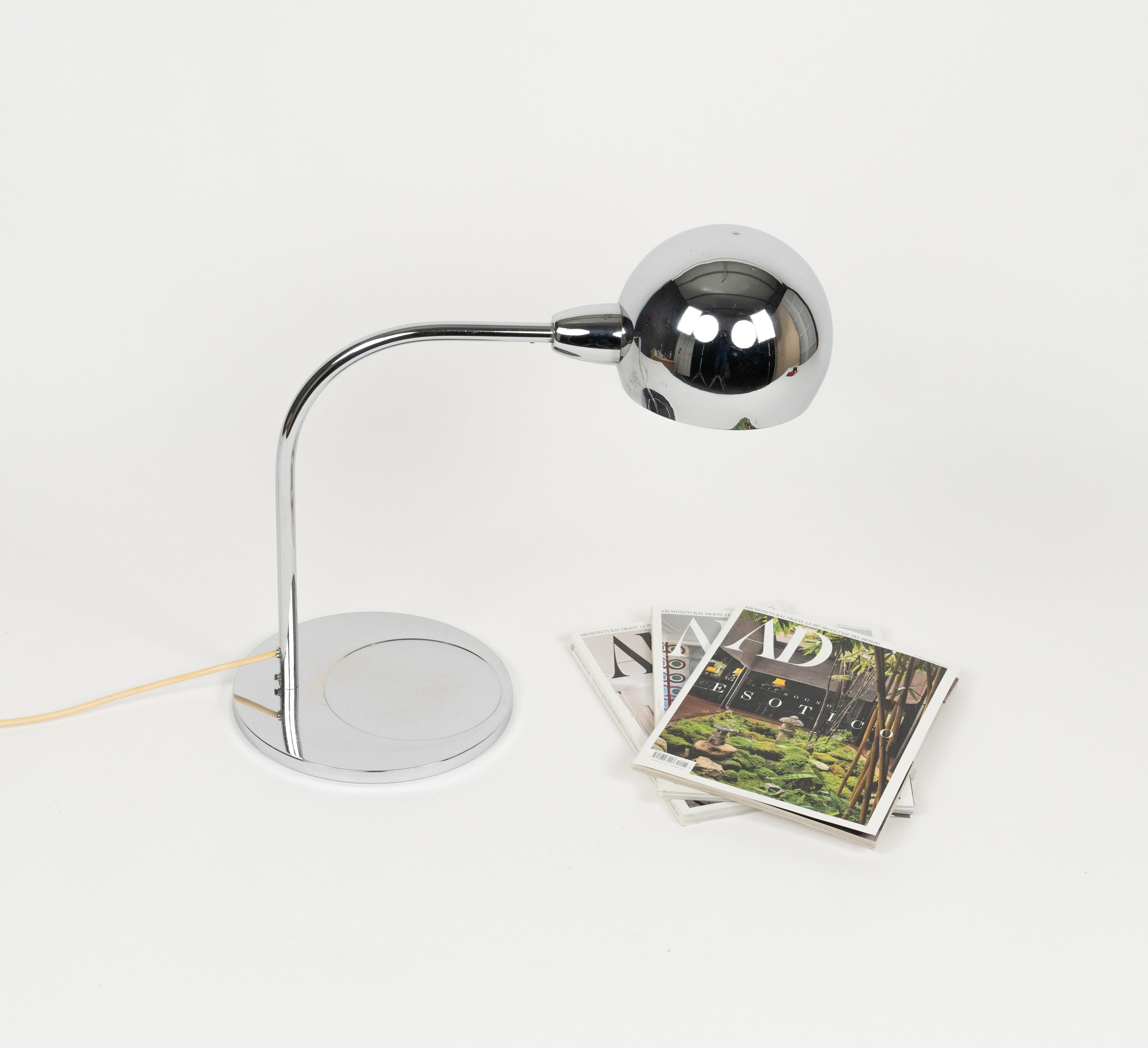 Lampe de bureau chromée du milieu du siècle dernier de Sergio Asti pour Candle, Italie, années 1960 en vente 4