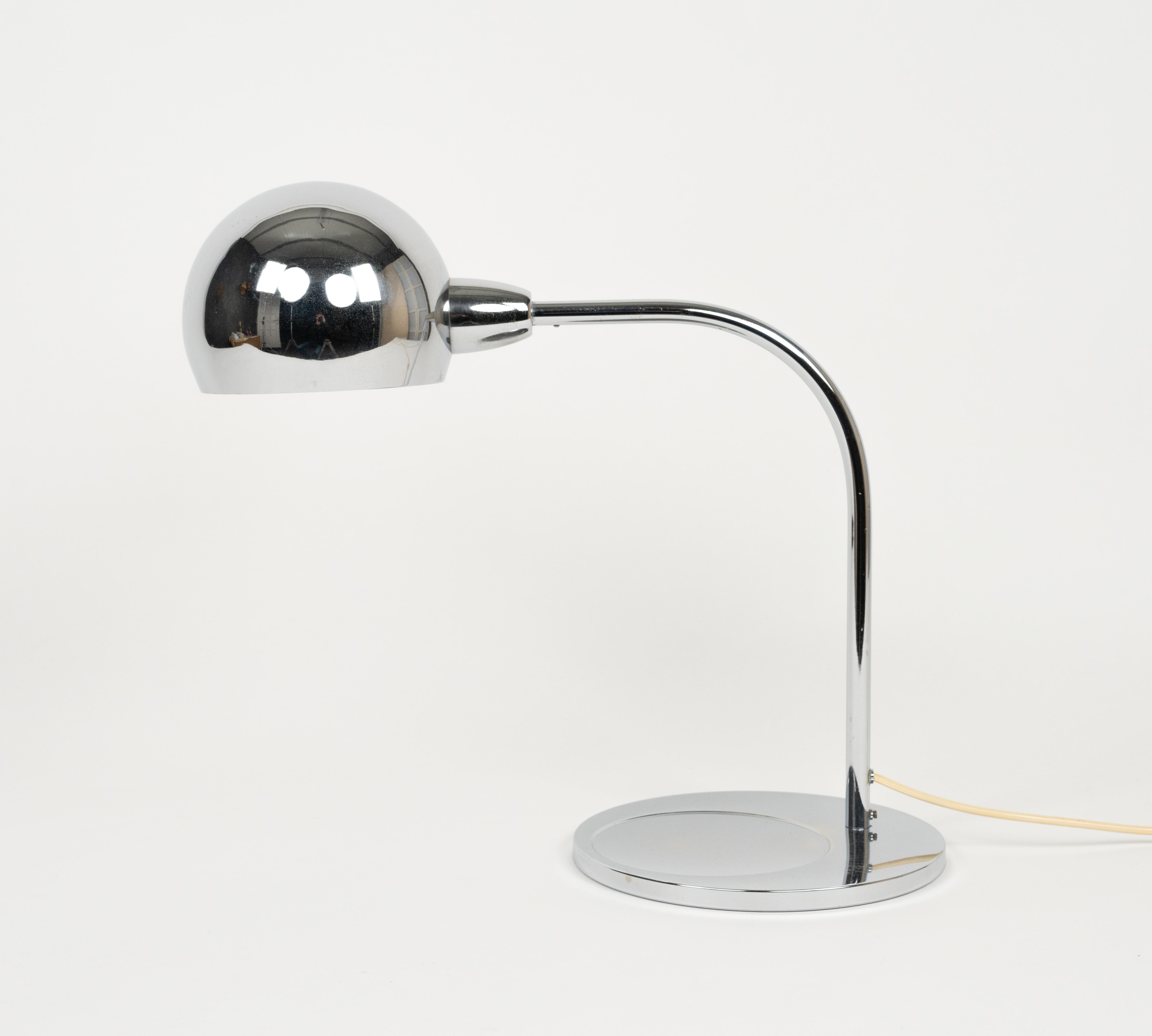 Mid-Century Modern Lampe de bureau chromée du milieu du siècle dernier de Sergio Asti pour Candle, Italie, années 1960 en vente