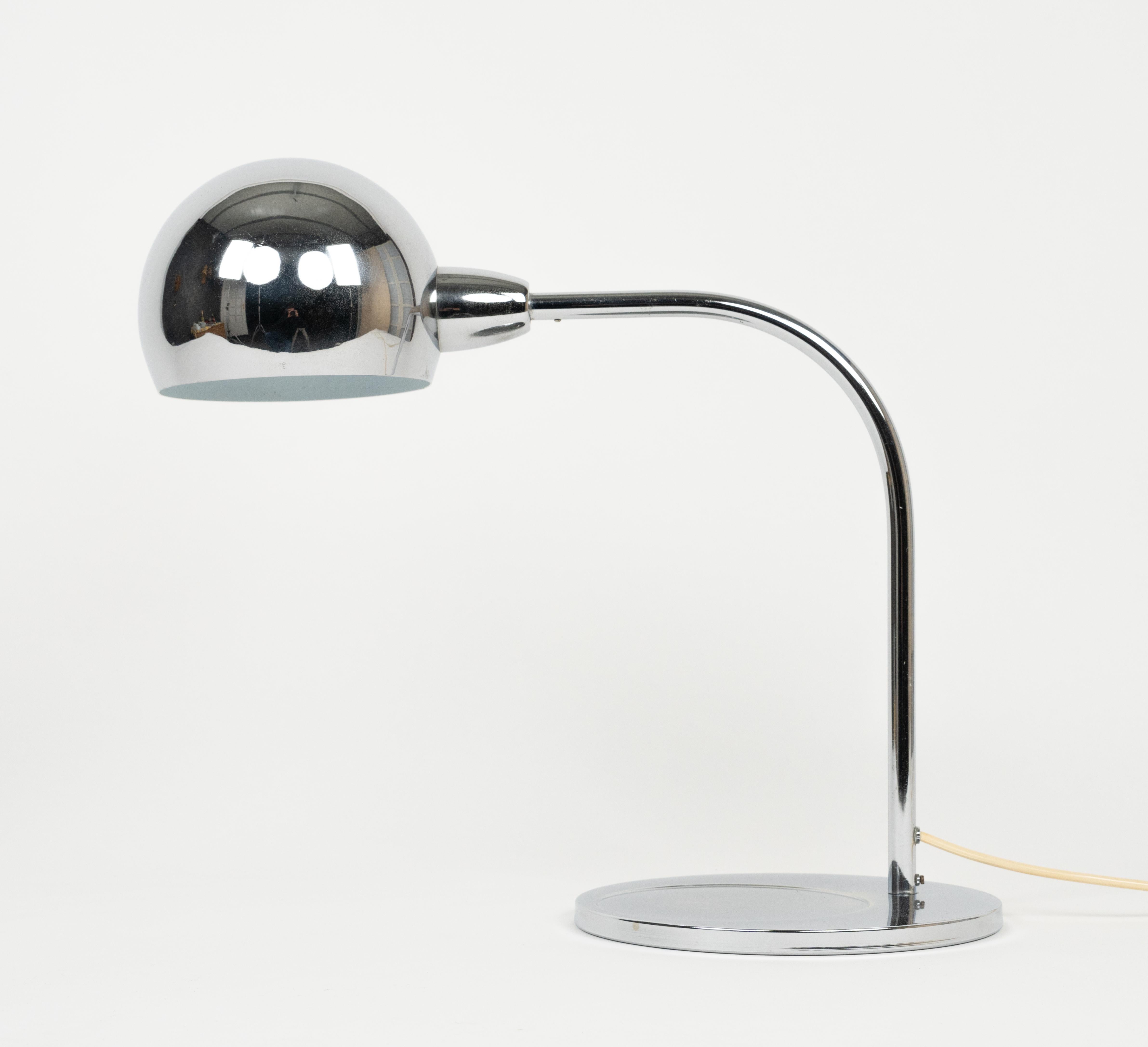 italien Lampe de bureau chromée du milieu du siècle dernier de Sergio Asti pour Candle, Italie, années 1960 en vente
