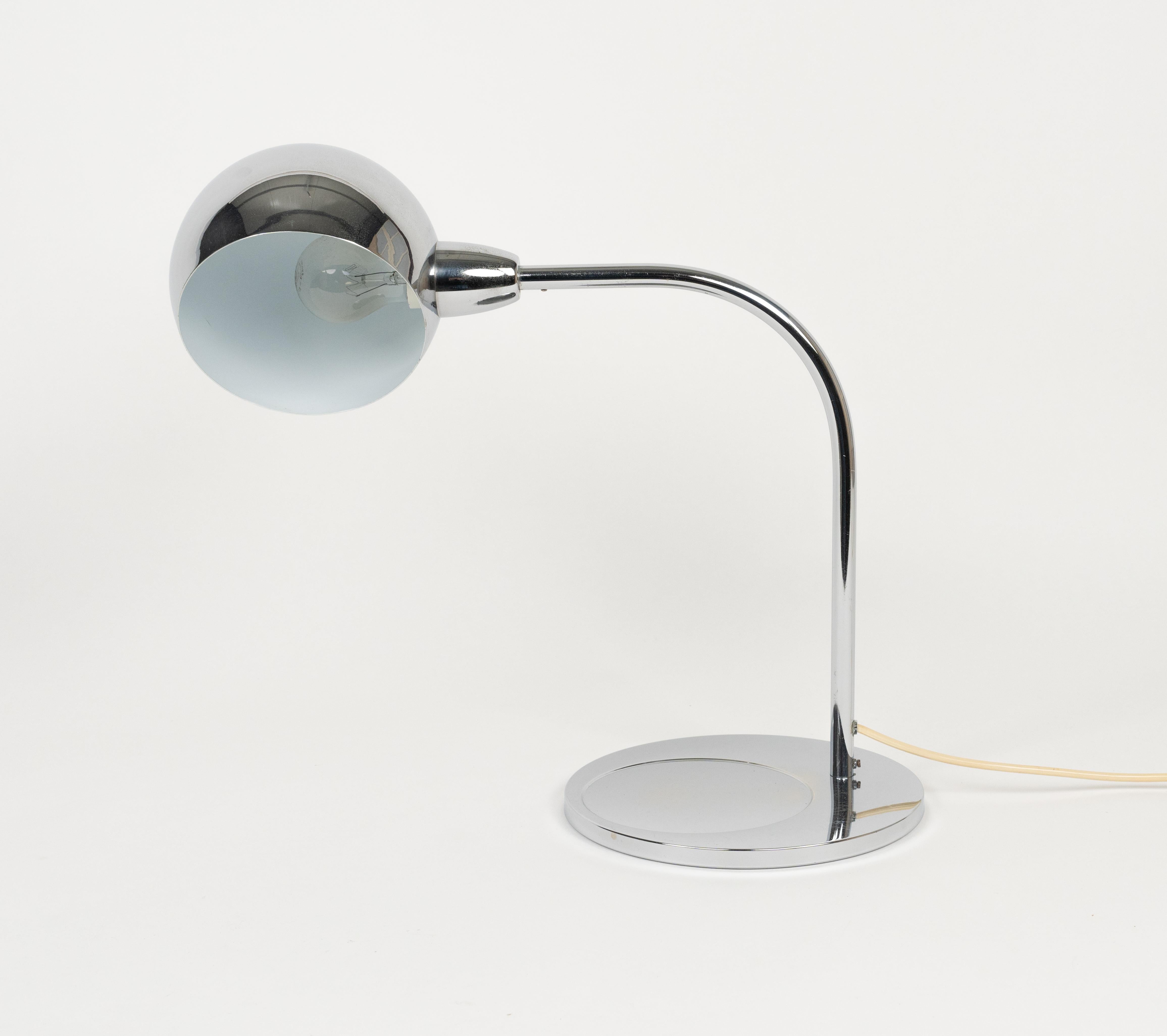 Lampe de bureau chromée du milieu du siècle dernier de Sergio Asti pour Candle, Italie, années 1960 Bon état - En vente à Rome, IT