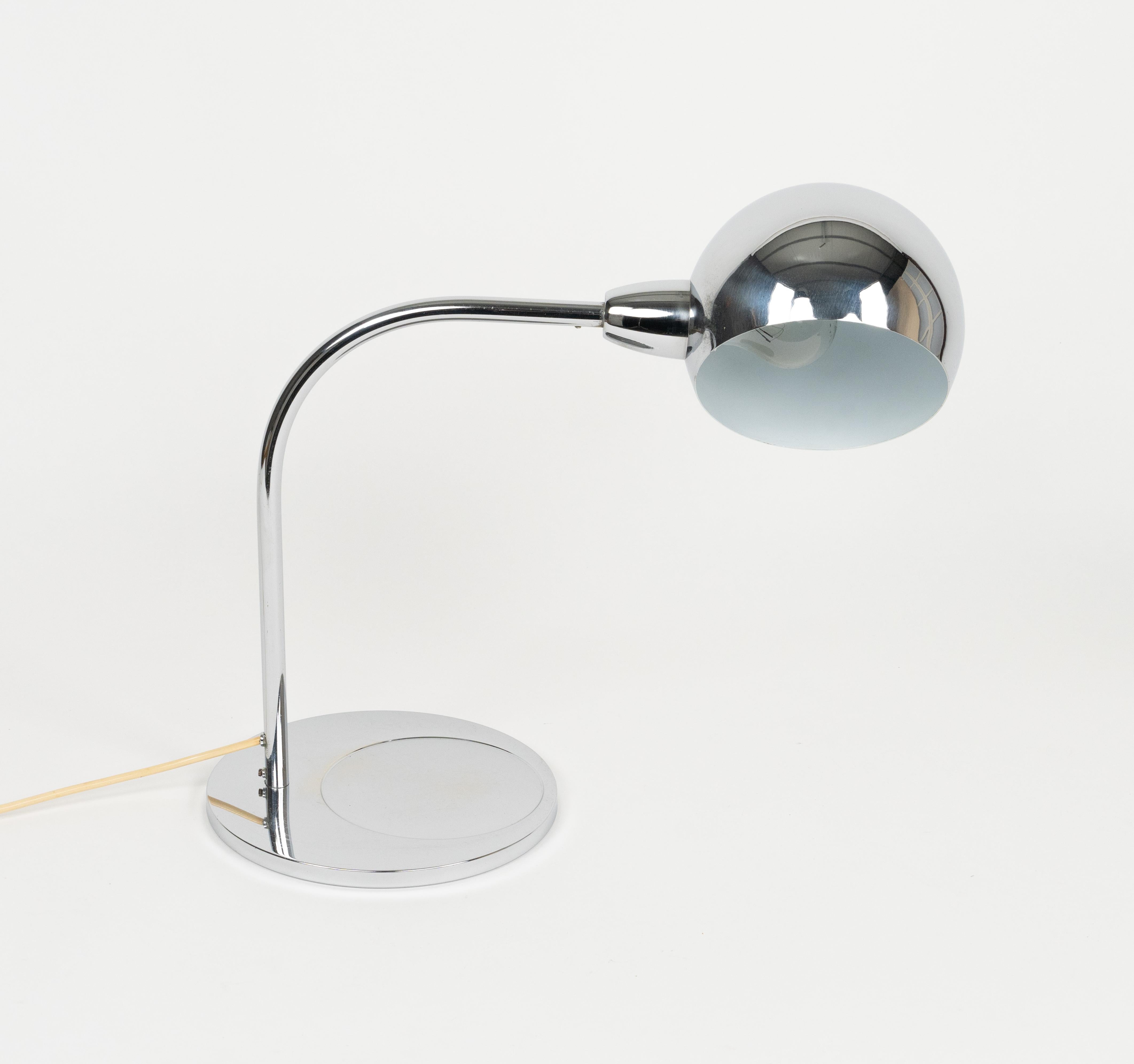 Métal Lampe de bureau chromée du milieu du siècle dernier de Sergio Asti pour Candle, Italie, années 1960 en vente