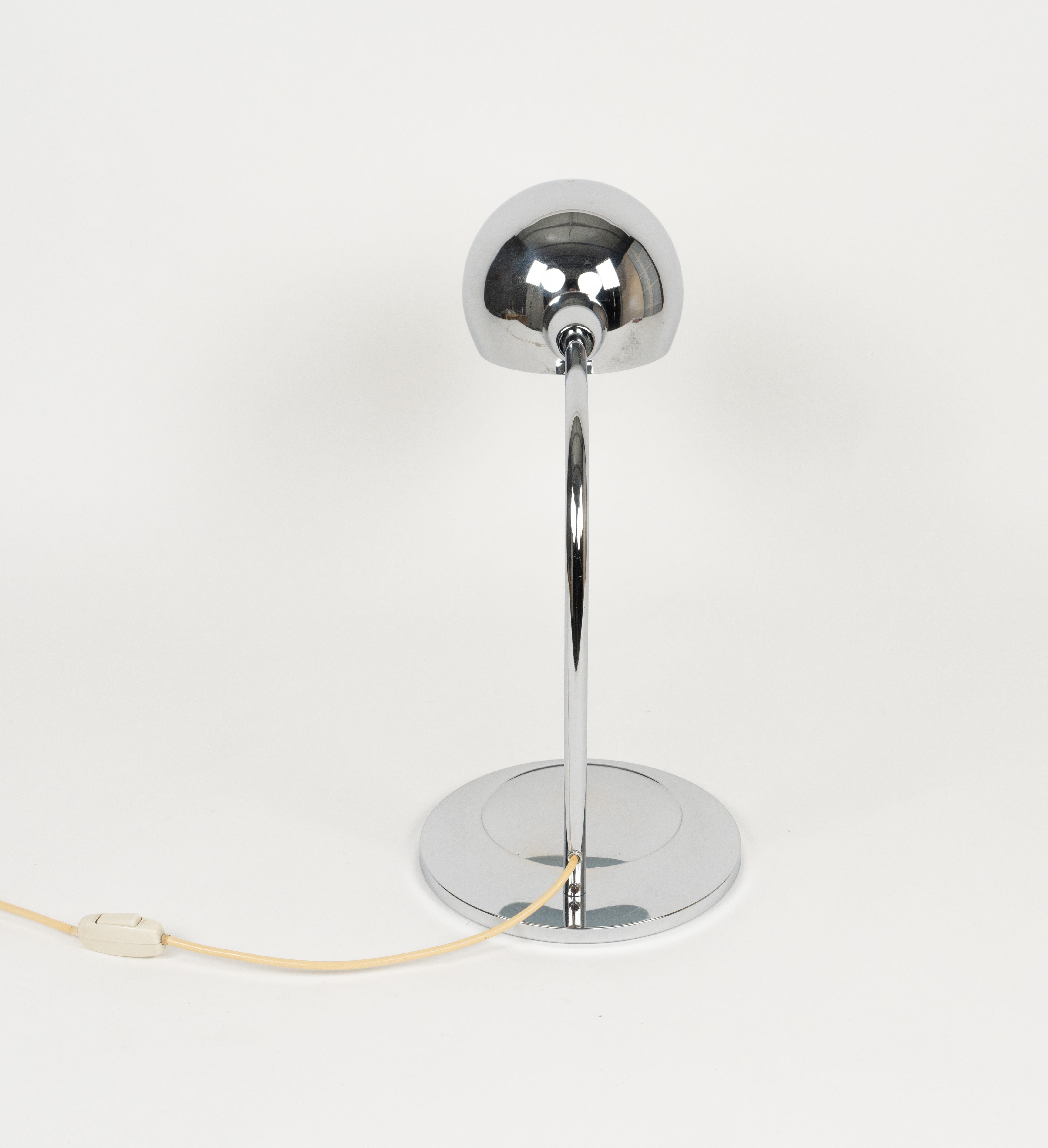 Lampe de bureau chromée du milieu du siècle dernier de Sergio Asti pour Candle, Italie, années 1960 en vente 2