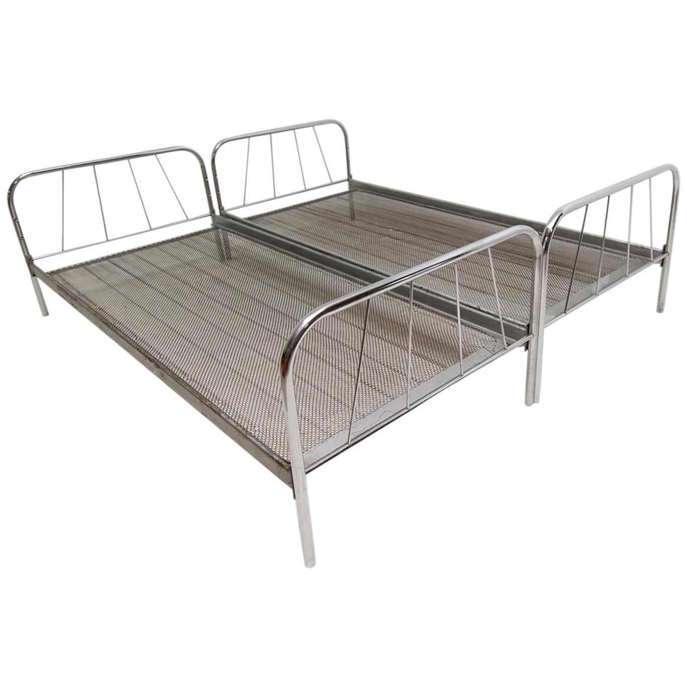 Midcentury Chromed Beds, Eastern Bloc, 1950s