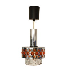 Midcentury, Chromed Danish Celling Lamp, RAAK, 1960s