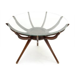 Midcentury Circular Top Coffee Table by Carlo de Carli, Renato Angeli, Claudio