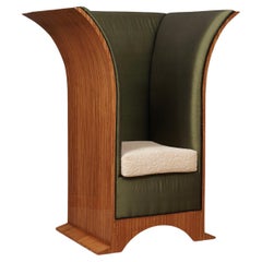 Sillones Franceses de Seda y Terciopelo Damascado de Mediados de Siglo, 1940