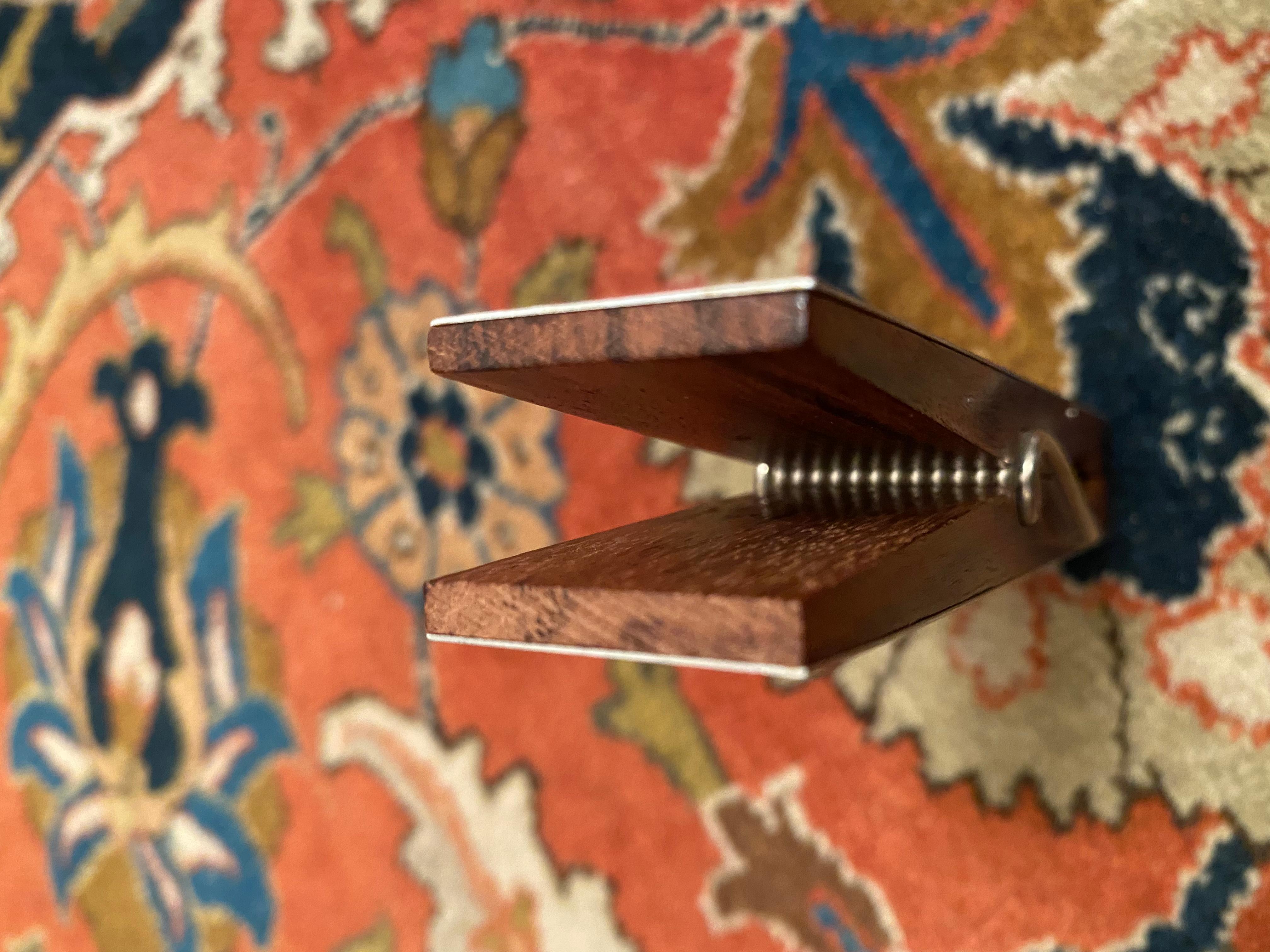 20th Century Midcentury Clamp Made of Rosewood and Stainless Steal For Sale
