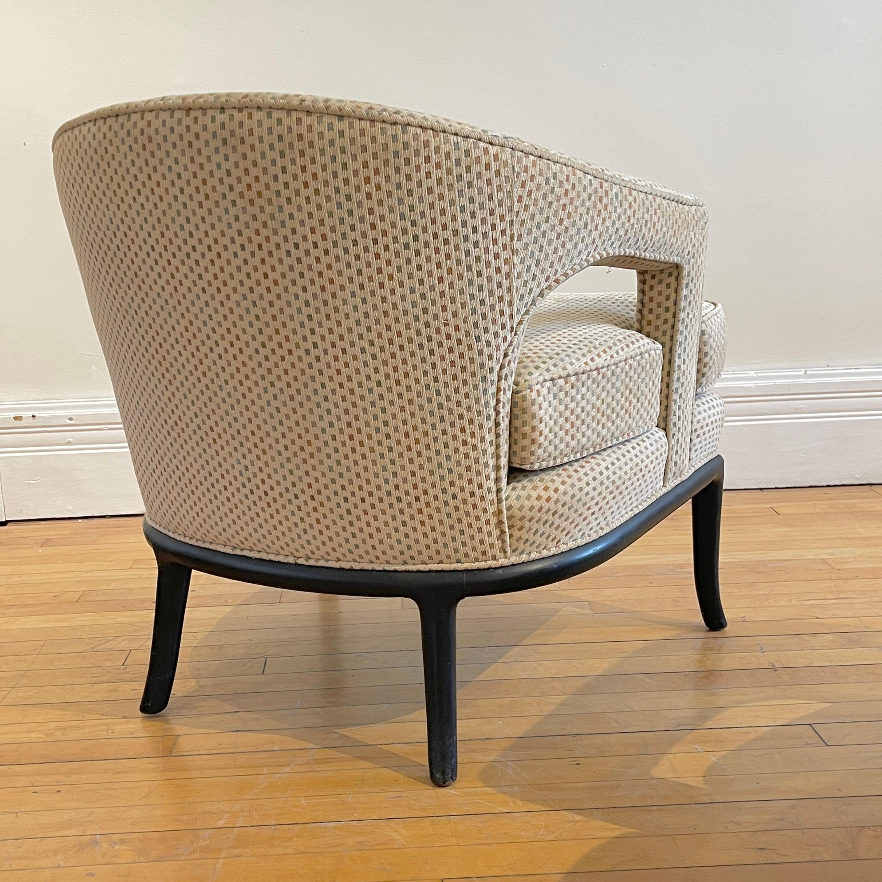 Upholstery Mid Century Classic Sculptural T.H. Robsjohn Gibbings for Widdicomb Arm Chair For Sale