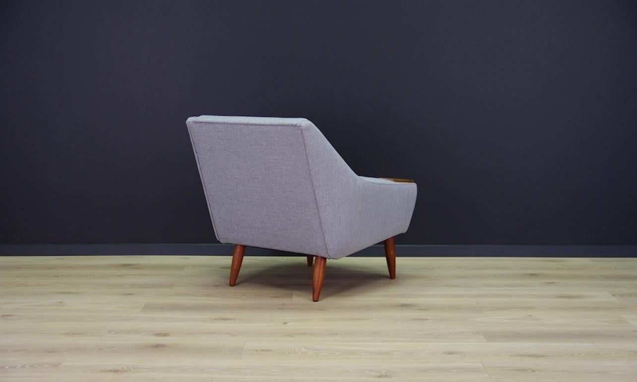 Late 20th Century Midcentury Classic Teak Armchair Gray Danish Design Vintage, 1970s