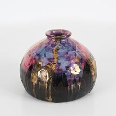 Polychrom emaillierte italienische Keramikvase Claudio Pulli aus der Mitte des Jahrhunderts, 1970er Jahre