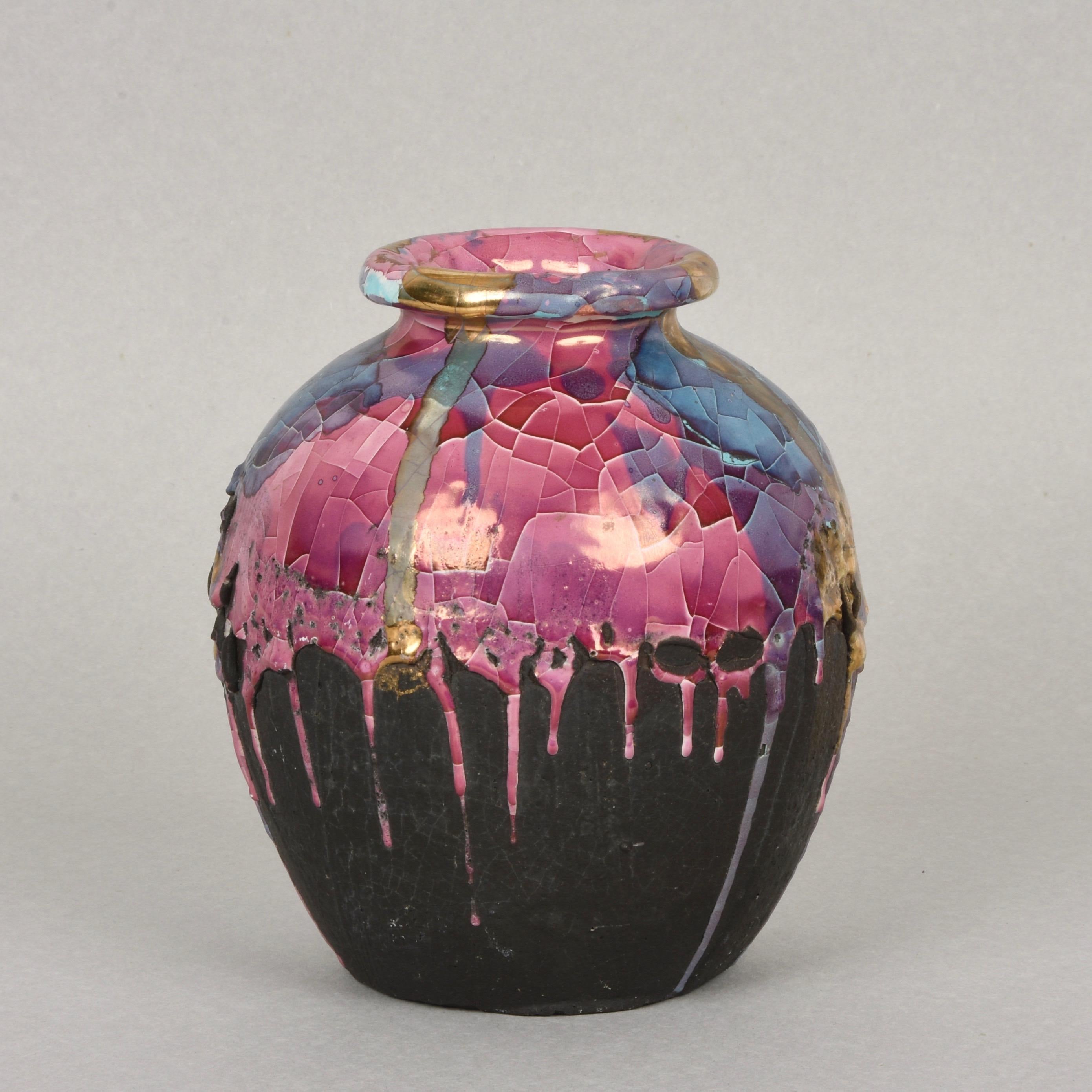 Midcentury Claudio Pulli Polychromed Enameled Ceramic Italian Vase, 1970s 5
