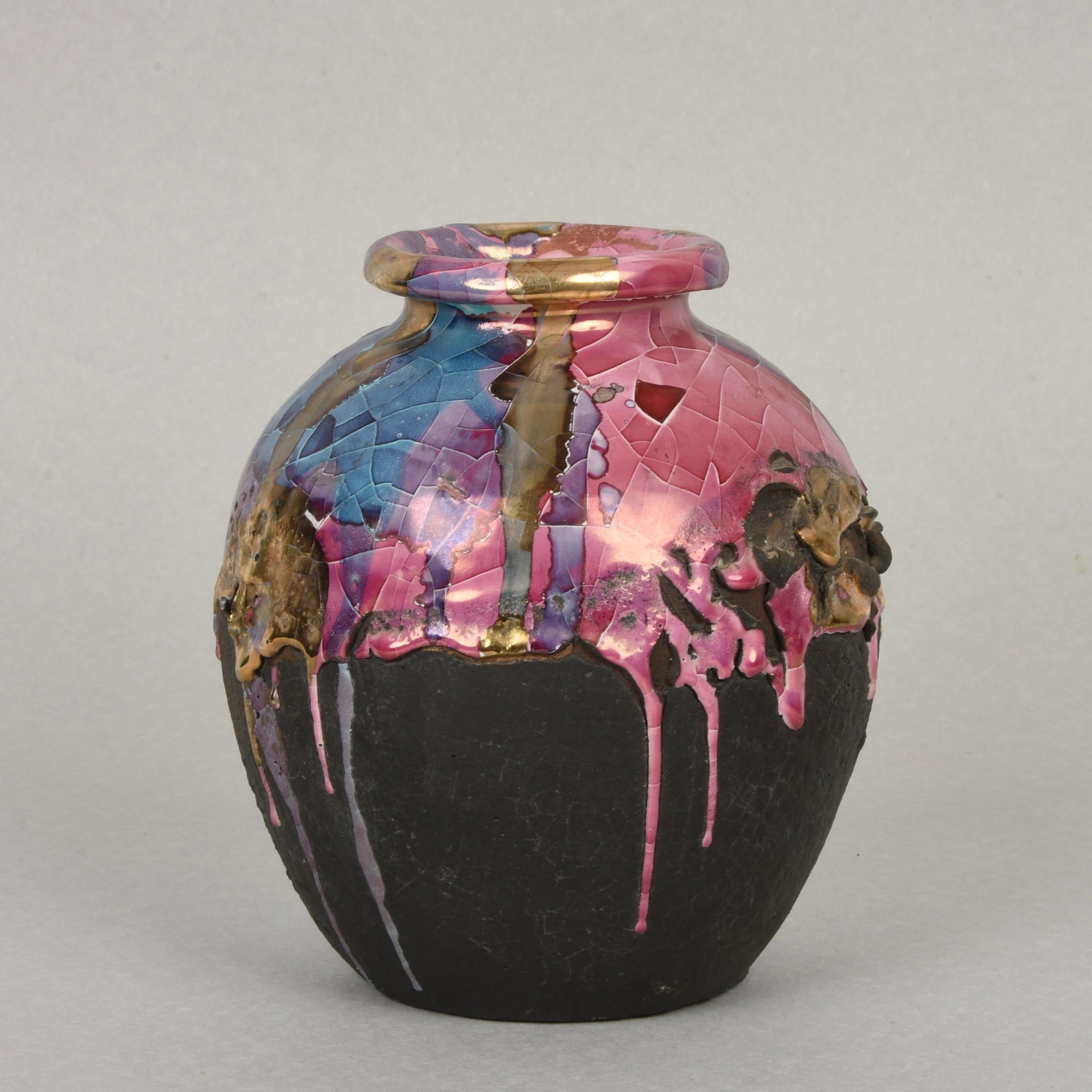 Midcentury Claudio Pulli Polychromed Enameled Ceramic Italian Vase, 1970s 10