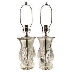 Vintage Midcentury Clear Murano Lamps