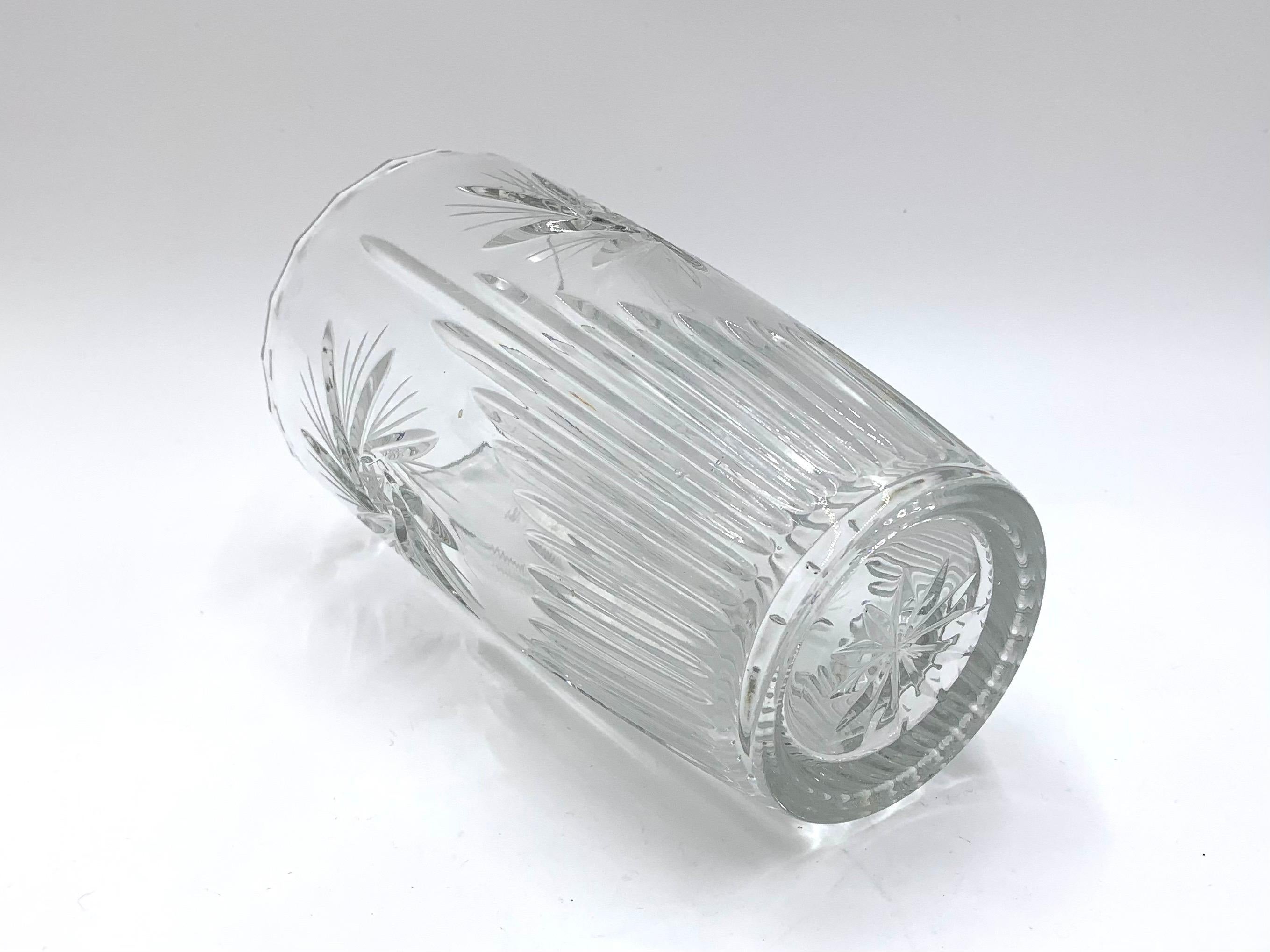 20th Century Midcentury Clear Vase, Poland, 1950s For Sale