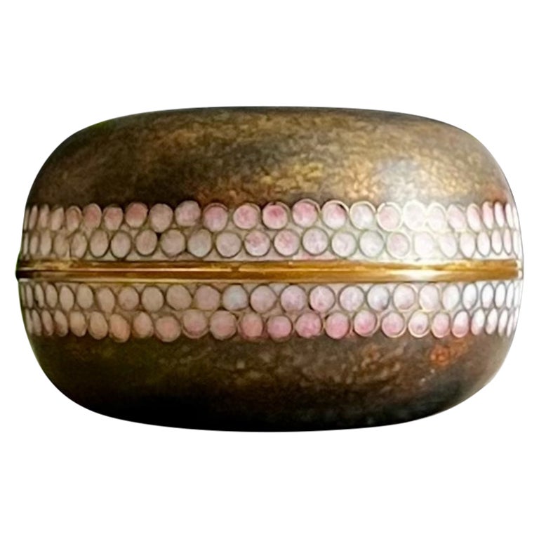 Cloisonné-Deckeldose aus der Mitte des Jahrhunderts, Käthe Ruckenbrod im Angebot 3
