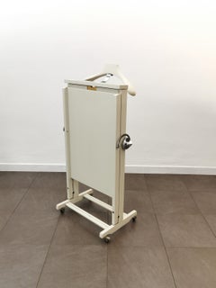 Midcentury Clothes Hanger Valet Wood Chromed Steel Italian Design 1960s