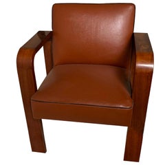 Midcentury Club Chair with Piping