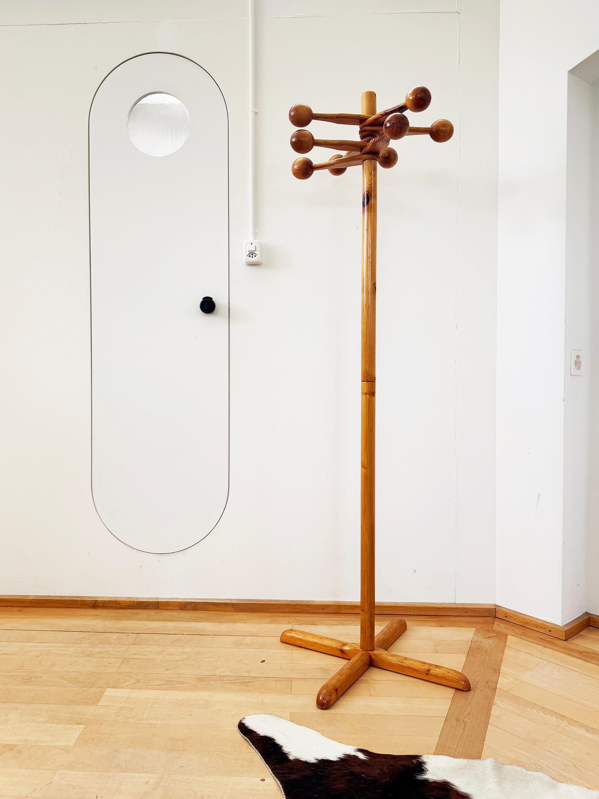 Swedish Midcentury Coat Hanger in Pine, Sweden, 1970s Pair Available, Sold Individually For Sale