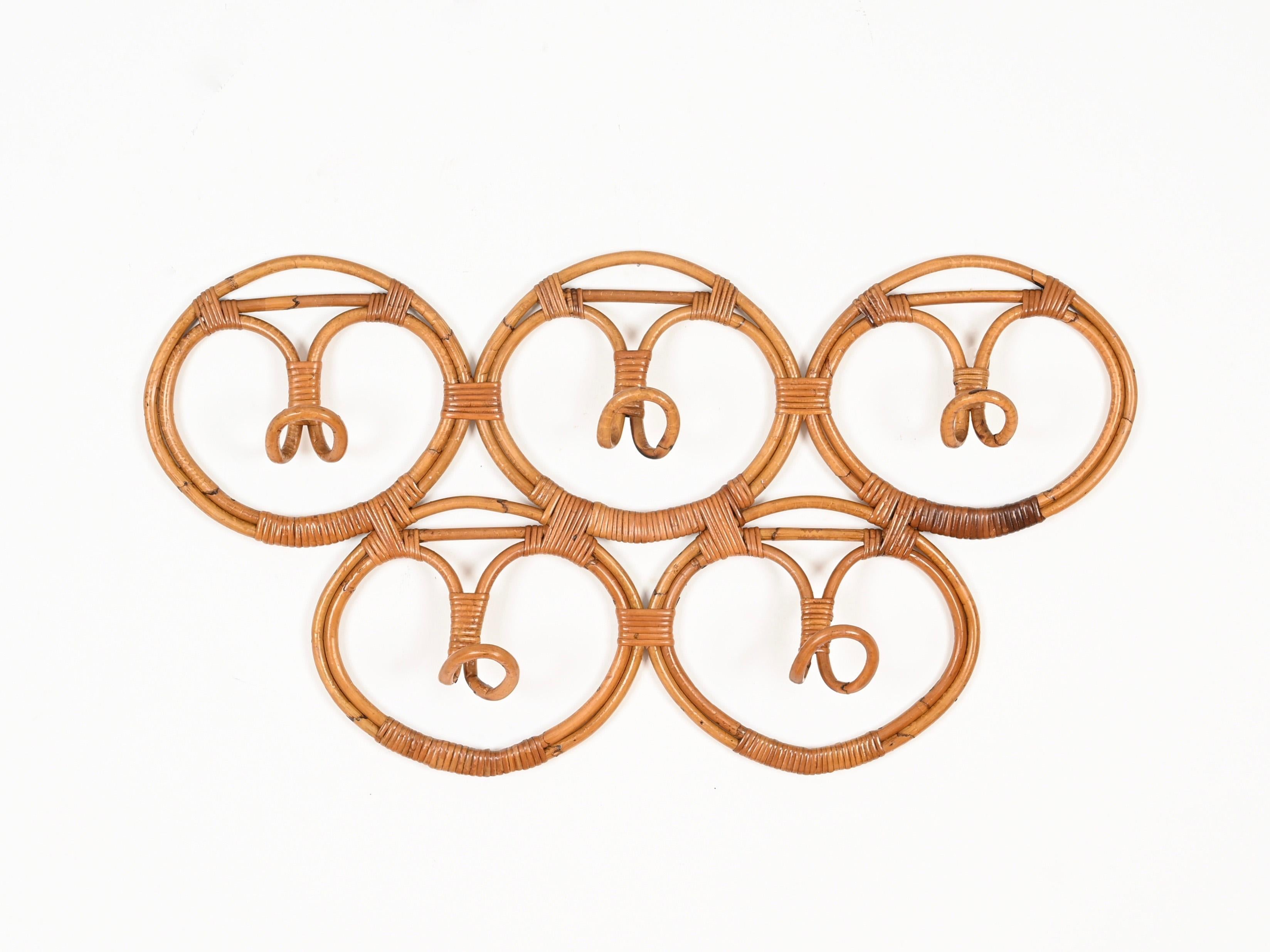 Midcentury Coat Rack by Albini and Helg in Rattan, Bamboo and Wicker ...
