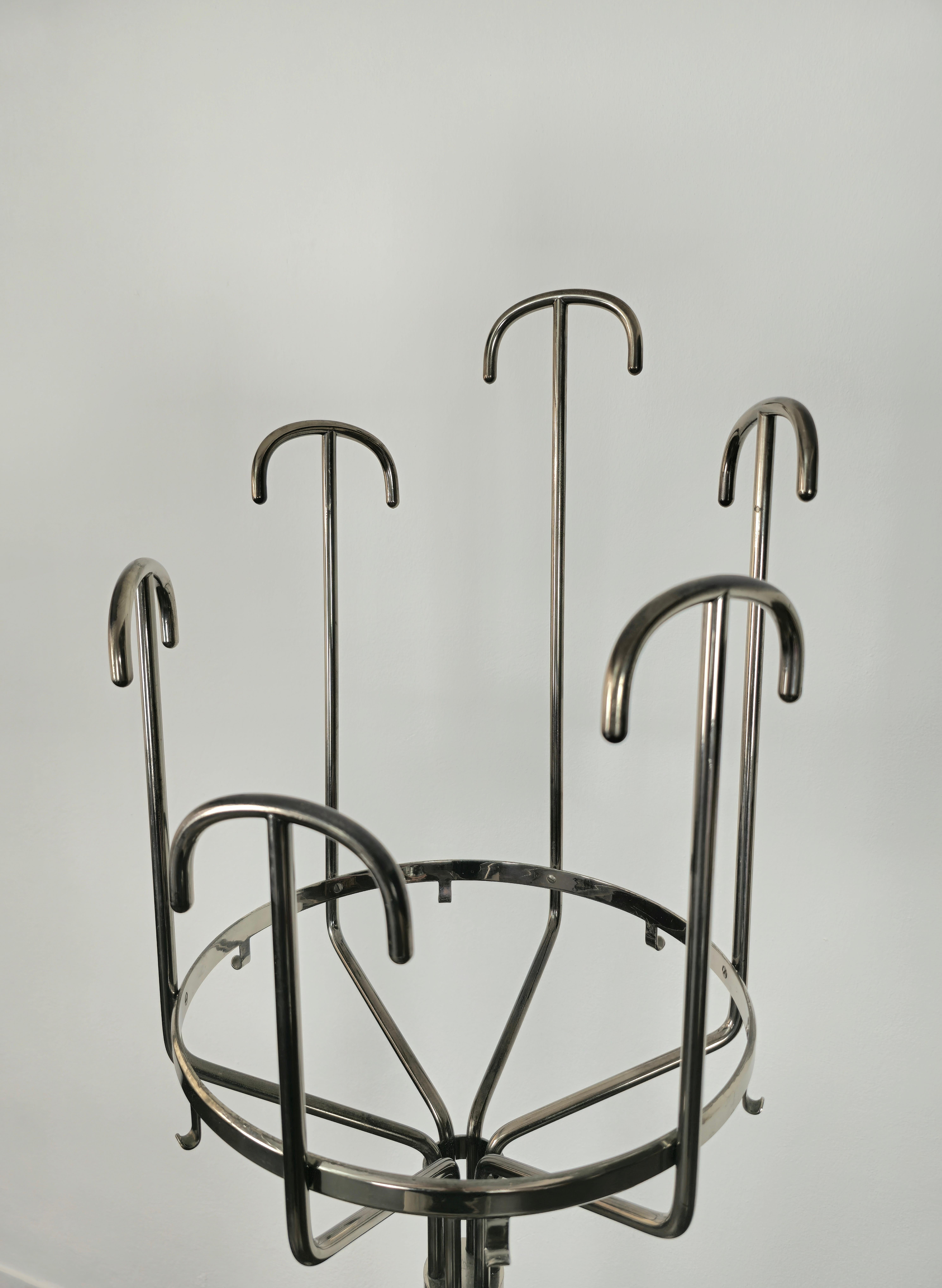Mid-Century Modern Midcentury Coat Rack Nickel-Plated Brass BBPR for Artemide Italian Design 1970s For Sale