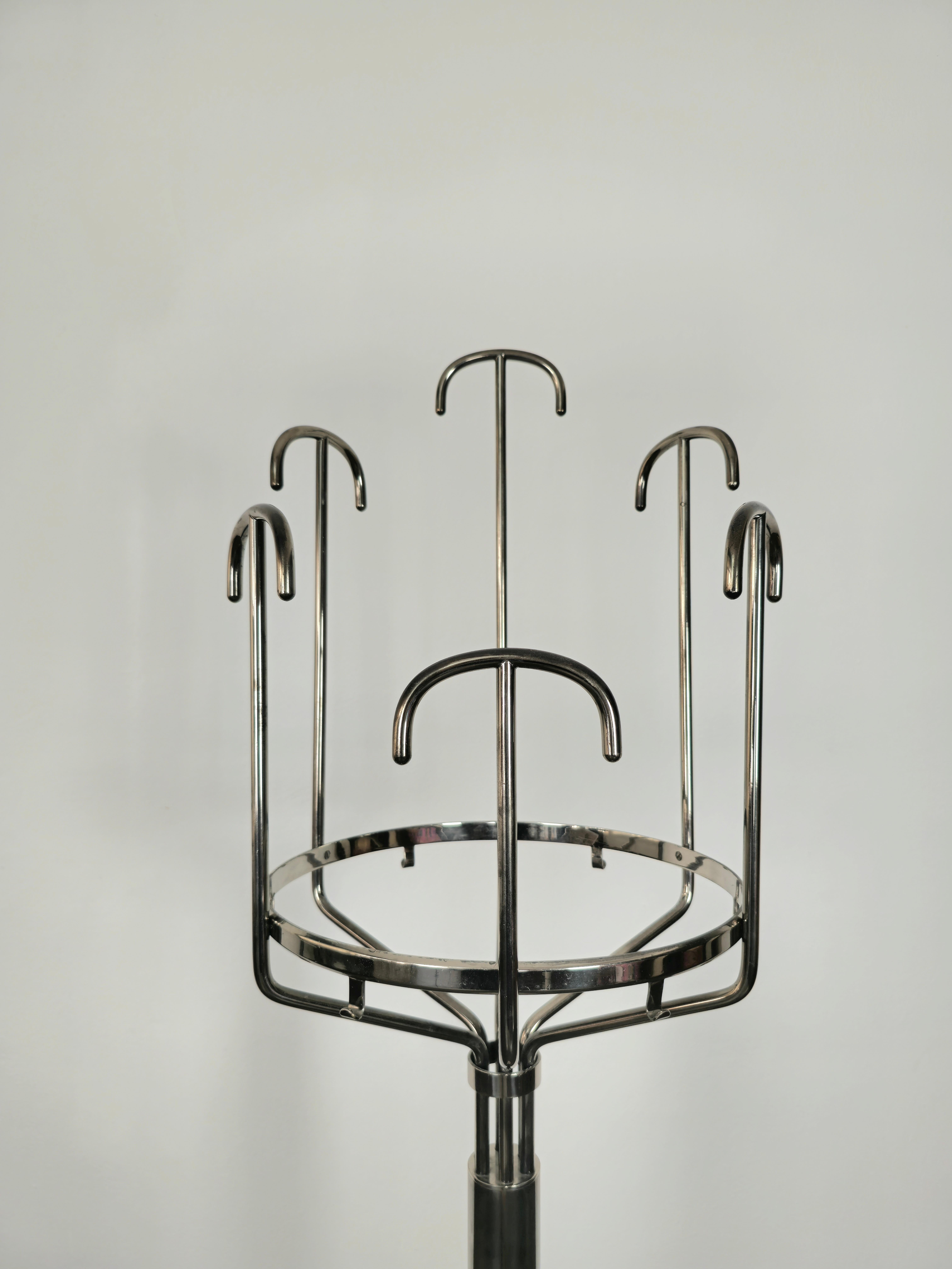 Midcentury Coat Rack Nickel-Plated Brass BBPR for Artemide Italian Design 1970s 1