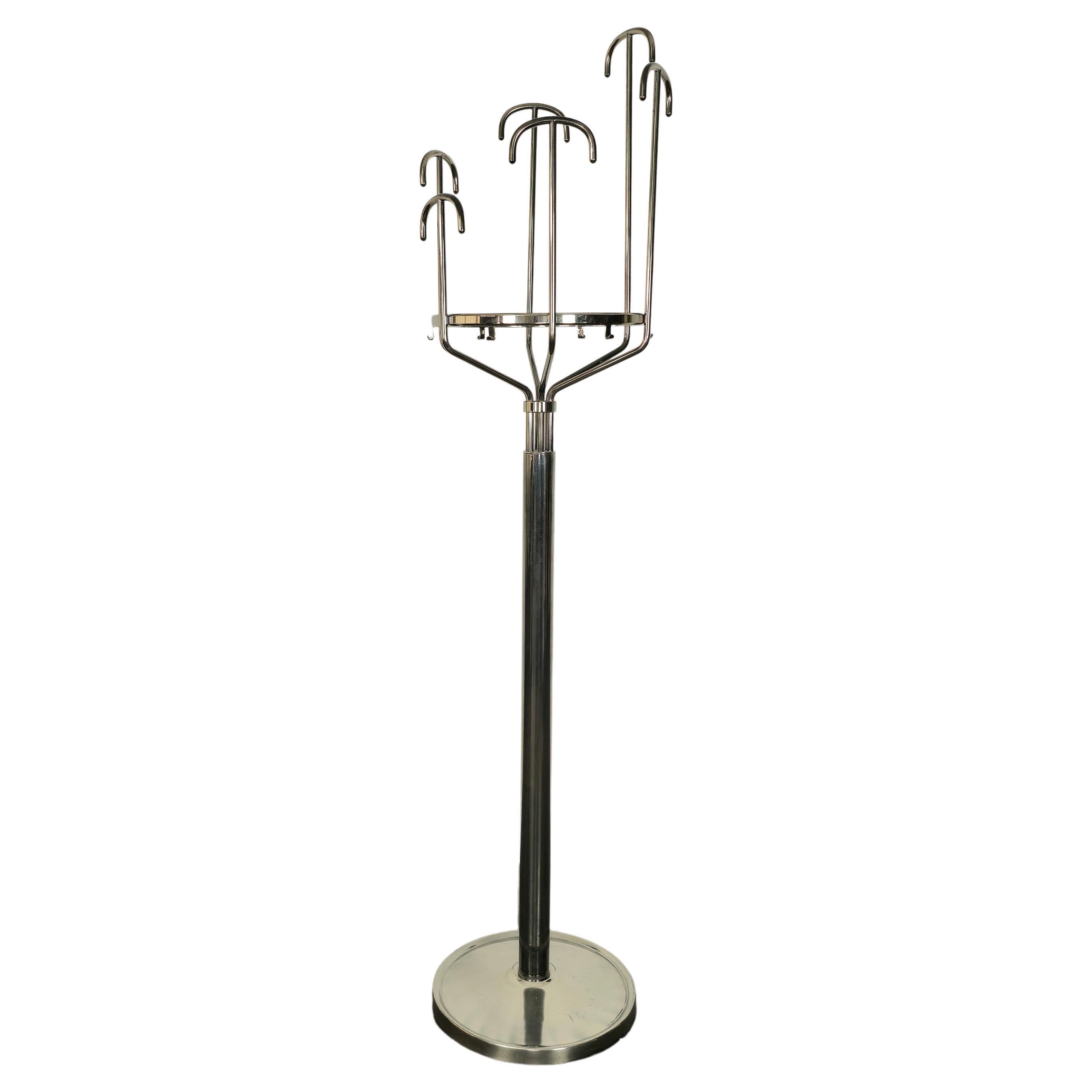 Midcentury Coat Rack Nickel-Plated Brass BBPR for Artemide Italian Design 1970s For Sale