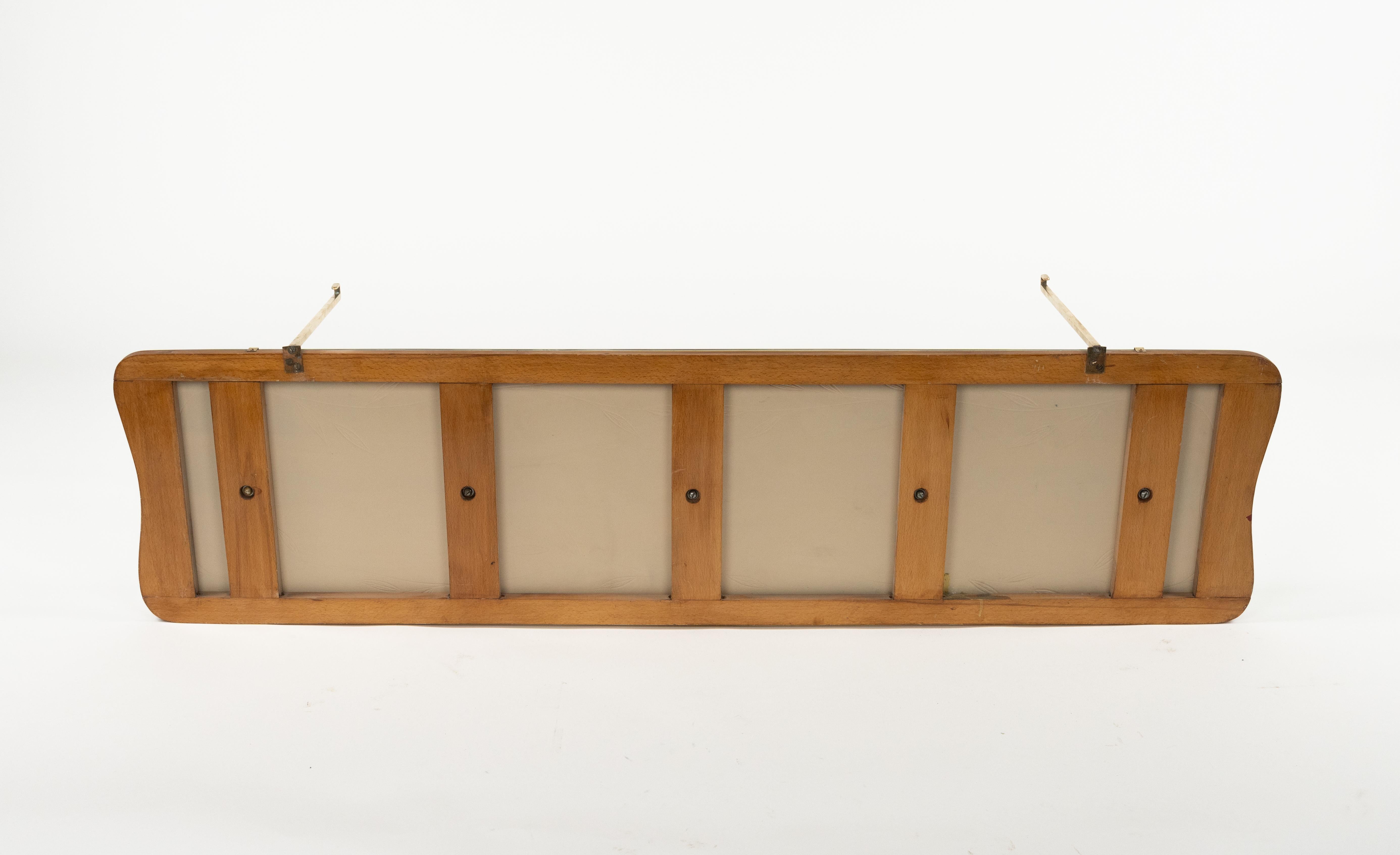 Midcentury Coat Rack Shelf in Mirror, Brass & Glass by Cristal Art, Italy, 1950s For Sale 11