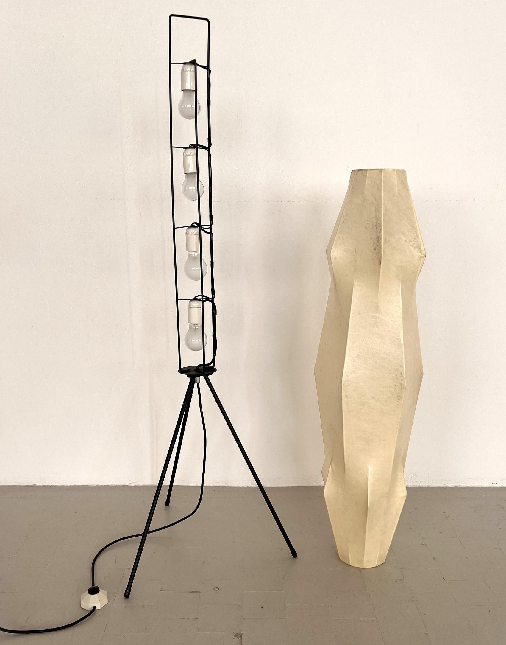 Midcentury Cocoon Floor Lamp with Metal Base by Goldkant, 1960s For Sale 10